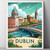 Dublin Ireland Vibrant Travel Poster - Iconic Landmarks and Culture Art Print Po