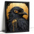 Black Raven Wall Art Bird Print Grunge Artwork Black And Orange Raven Picture (2
