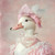 Lady duck in a delicate, pastel-colored, ruffled outfit inspired by a traditiona