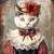 a white cat with a unique and whimsical steampunk-inspired outfit Art Gallery Po