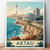 Majestic Aktau Kazakhstan Travel Poster - Caspian Sea and Limestone Art Print Po