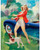 PinUp Girl - FREDERIC KIMBALL MIZEN Playing Fetch Poster Canvas Movie Film Print