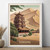 Dunhuang China Vintage Travel Poster - Majestic Mogao Caves Watercolor Art Print