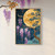 Full moon and wisteria art print - floral whimsical moon art moon trees nature b