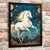 White Horse Wall Art Picture Wild Horse Art Turquoise Lounge Artwork Horse Gift