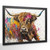 Watercolour Splash Art Highland Cow Wall Art Colourful Cow Print Framed Picture