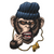Monkey gangster head vector illustration Poster Canvas Movie Film Print A0 A1 A2