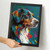 Colourful Border Collie Wall Art Modern Dog Portrait Dog Gift Rainbow Print Post