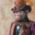 Gentelman Monkey with a detailed and ornate top hat and a richly decorated outfi