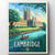Charming Cambridge England Travel Poster - Historic University Skyline Art Print