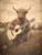 Highland Cow Playing Guitar-4--3by4 Poster Canvas Funny Annimals Pritnt A0 A1 A2