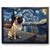 Pug Dog in Starry Night Landscape Art Poster Print Pug Dog Artwork Print Gift (3