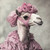 Lady Camel with a pink-themed outfit and a rose headpiece, giving it a unique an