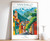 5_Santiago Poster, Santiago Travel Print, Chile Travel Art, Tropical Decor, Flor