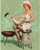 Gil Elvgren - Pinup Girl - A Lot at Steak 1955 Poster Canvas Movie Film Print A0