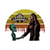 Bigfoot and alien conspiracy sunset retro vector illustration Poster Canvas Movi