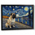 Pug Dog in Starry Night Landscape Art Poster Print Pug Dog Artwork Print Gift (1