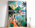 2_Indonesia Travel Print, Vintage Indonesian Floral Poster, Indigenous Art, Folk