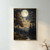 Vintage full moon through the trees art print - Nostalgia dark academia gloomy n