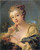 francois-boucher-Young-Woman-with-a-Bouquet-of-Roses Poster Canvas Movie Film Pr