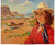 FREDERIC KIMBALL MIZEN (American, 1888-1964). Cowgirl and Stagecoach Poster Canv
