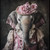 Lady Elephant with a blend of Victorian-inspired clothing and a delicate, flora