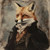 Gentelman Fox with a Victorian-inspired outfit, featuring a rich color palette a