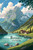 Scenic Ruggell Liechtenstein Travel Poster - Alpine Landscape Art Print Poster M