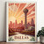 Captivating Dallas Texas Travel Poster - Reunion Tower Skyline Art Print Poster