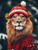 Christmas Lion-3by4 Poster Canvas Funny Annimals Pritnt A0 A1 A2 A3 A4 A5 A6