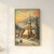 Vintage Christmas church scene art print - winter snow traditional festive seaso
