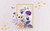 Pansy Posy Lilac on Vintage Pressed Flower Ticking Stripe Art Print - Unframed A