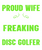 Proud Wife Of A Freaking Awesome Disc Golfer Poster Canvas Movie Film Print A0 A