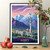 Almaty Kazakhstan Exotic Travel Poster - Majestic Mountains and Apples Art Print