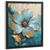 Teal Flower Wall Art Turquoise Gold Artwork For The Bedroom Floral Lounge Art (2