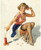Gil Elvgren - Pinup Girl - Looking for Trouble 1953 Poster Canvas Movie Film Pri