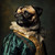 Pug in an Elizabethan-style outfit Poster Canvas Movie Film Print A0 A1 A2 A3 A4