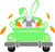 Easter bunny truck 01 Poster Canvas Movie Film Print A0 A1 A2 A3 A4 A5 A6 Art Wa