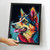 Abstract Husky Wall Art Modern Dog Portrait Dog Gift Rainbow Colours Dog Print A