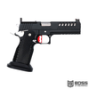 Masterpiece Arms DS9 Hybrid Black & Stainless 1911 9mm Semi-Auto Pistol - Co-Witness Trijicon, Medium Red Trigger