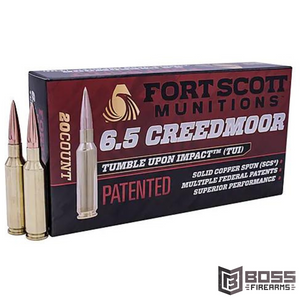 Fort Scott 6.5 Creedmoor 130 gr TUI box of 20 - 6.5CM-130-SCV2 - 758381721815 - Boss Firearms Fort Scott 6.5 Creedmoor 130 gr TUI box of 20 - 6.5CM-130-SCV2 - 758381721815 - Boss Firearms