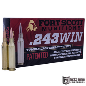 Fort Scott - 243 Winchester 80 Gr TUI 20/Box - 243-080-SCV - 758381721570 - Boss Firearms - BossFirearms.com Fort Scott - 243 Winchester 80 Gr TUI 20/Box - 243-080-SCV - 758381721570 - Boss Firearms - BossFirearms.com