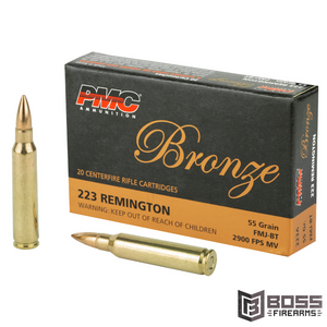 PMC Ammunition - Bronze 223 Remington 55 gr FMJ 20/Box - #223A - 741569060080 - Boss Firearms - BossFirearms.com PMC Ammunition - Bronze 223 Remington 55 gr FMJ 20/Box - #223A - 741569060080 - Boss Firearms - BossFirearms.com