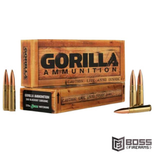 Gorilla - .300 AAC BlackOut Subsonic 220gr Sierra MatchKing 20/Box - GA300220SMK Gorilla - .300 AAC BlackOut Subsonic 220gr Sierra MatchKing 20/Box - GA300220SMK