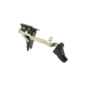 Glock Performance Trigger for G17/19/19X/25/34/45/47 GEN 4 & 5 right hand profile side view. Glock Performance Trigger for G17/19/19X/25/34/45/47 GEN 4 & 5 right hand profile side view.