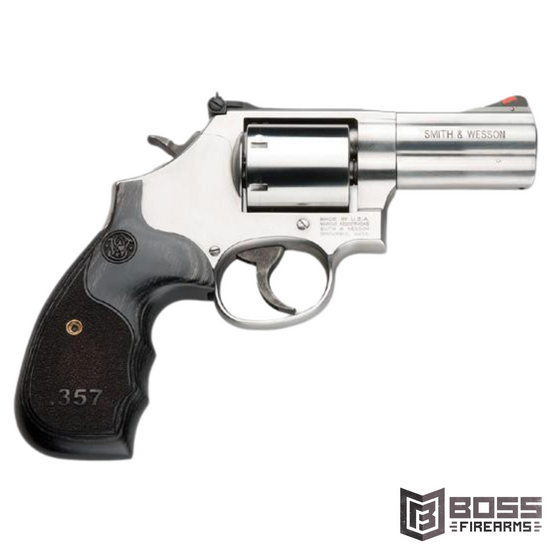 Smith & Wesson - Model 686 Plus Revolver - .357 Magnum, 3" Barrel, Medium Frame, Adjustable Sights, Silver Finish - 164300 - 22188643008 Boss Firearms - BossFirearms.com