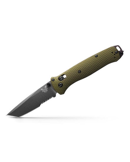 Benchmade Bailout Woodland Green Aluminum Serrated | AXIS Lock | Tanto Blade