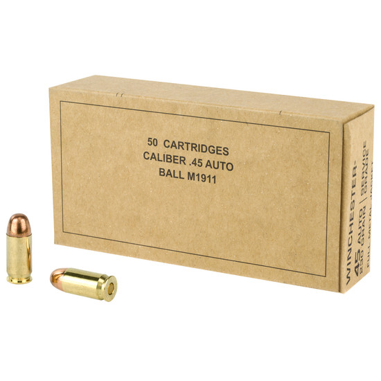 Winchester Ammunition, Service Grade, 45 ACP, 230Gr, Full Metal Jacket, 50 Round Box