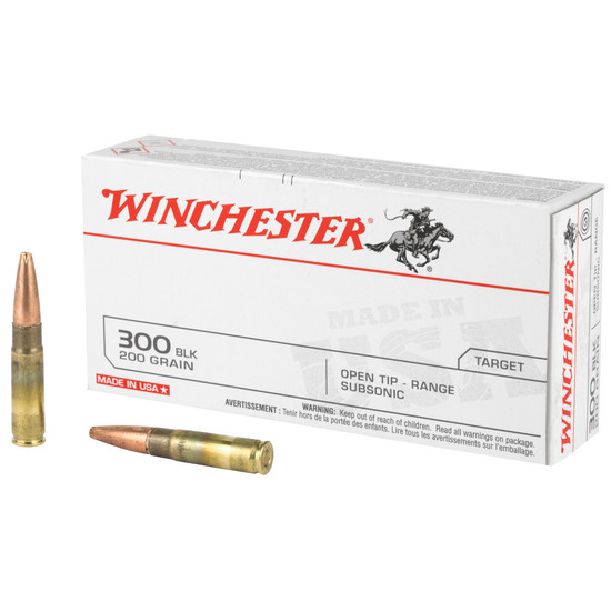 Winchester Ammunition, USA, 300 Blackout, 200 Grain, Open Tip, Subsonic, 20 Round Box