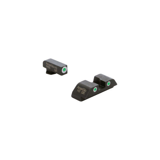 AmeriGlo Classic Glock Gen 5 9mm/.40 Self-Defense Night Sights rear left angle view. AmeriGlo Classic Glock Gen 5 9mm/.40 Self-Defense Night Sights rear left angle view.